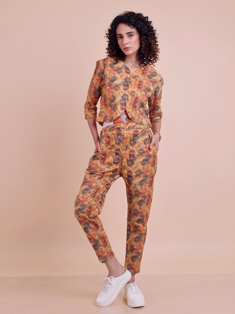 BLOUSON WOMEN COTTON DIGITAL PRINTED SHRUG SET - View 1