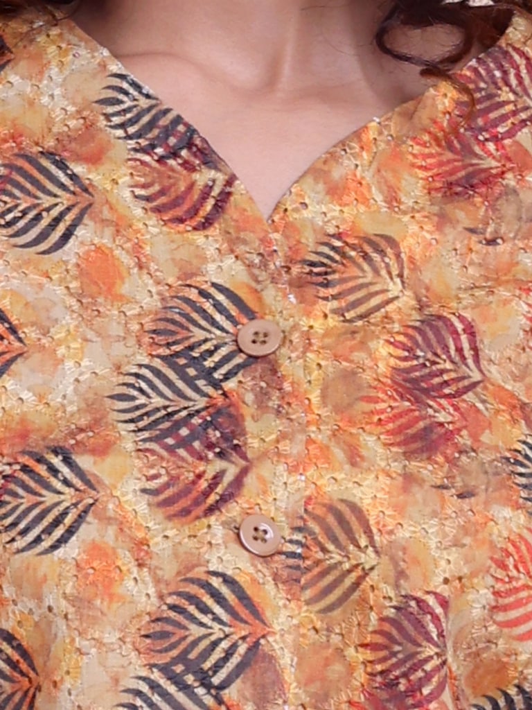 BLOUSON WOMEN COTTON DIGITAL PRINTED SHRUG SET - Thumbnail 3