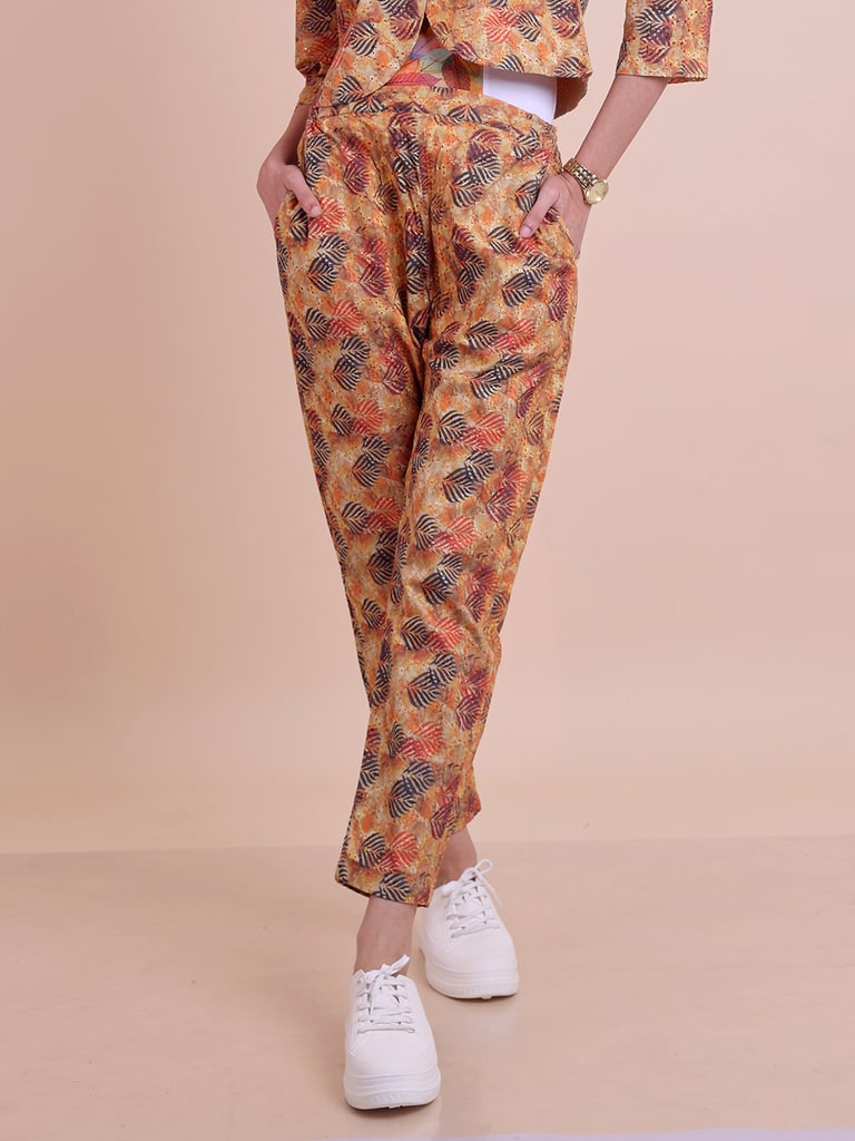 BLOUSON WOMEN COTTON DIGITAL PRINTED SHRUG SET - Thumbnail 4