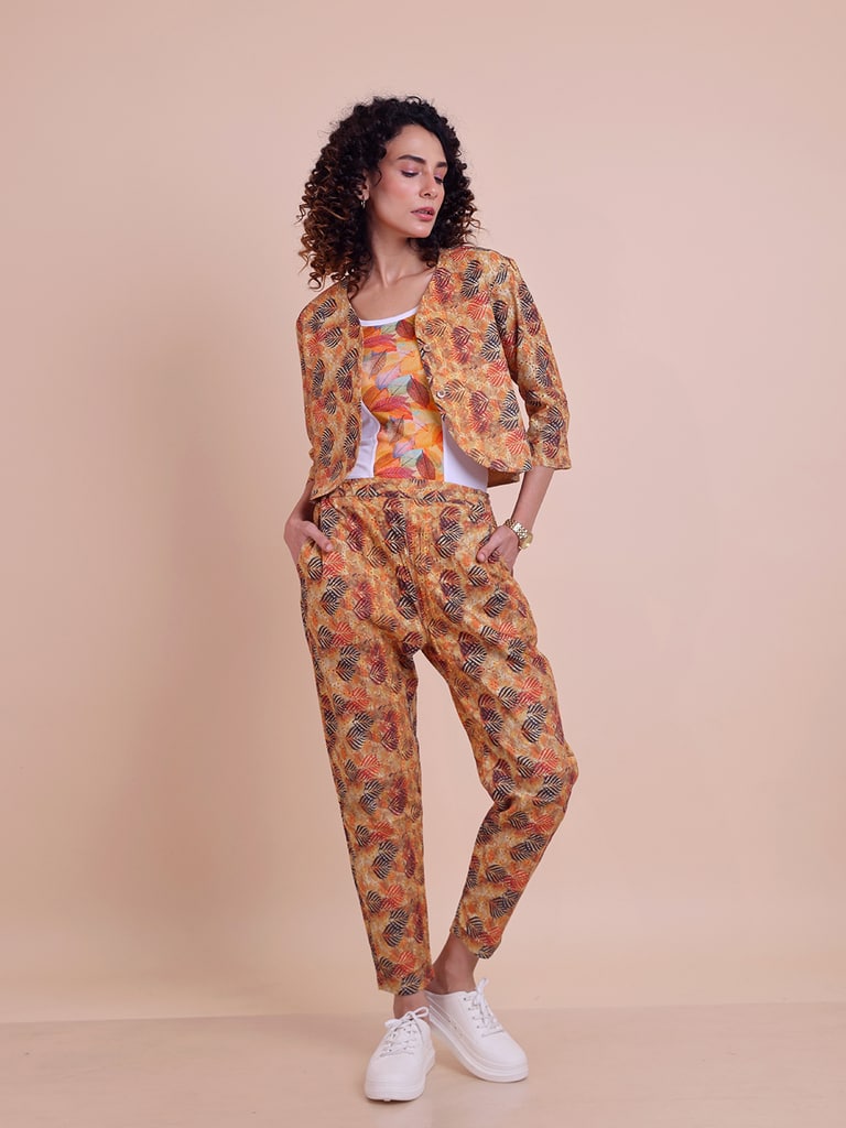 BLOUSON WOMEN COTTON DIGITAL PRINTED SHRUG SET - Thumbnail 6