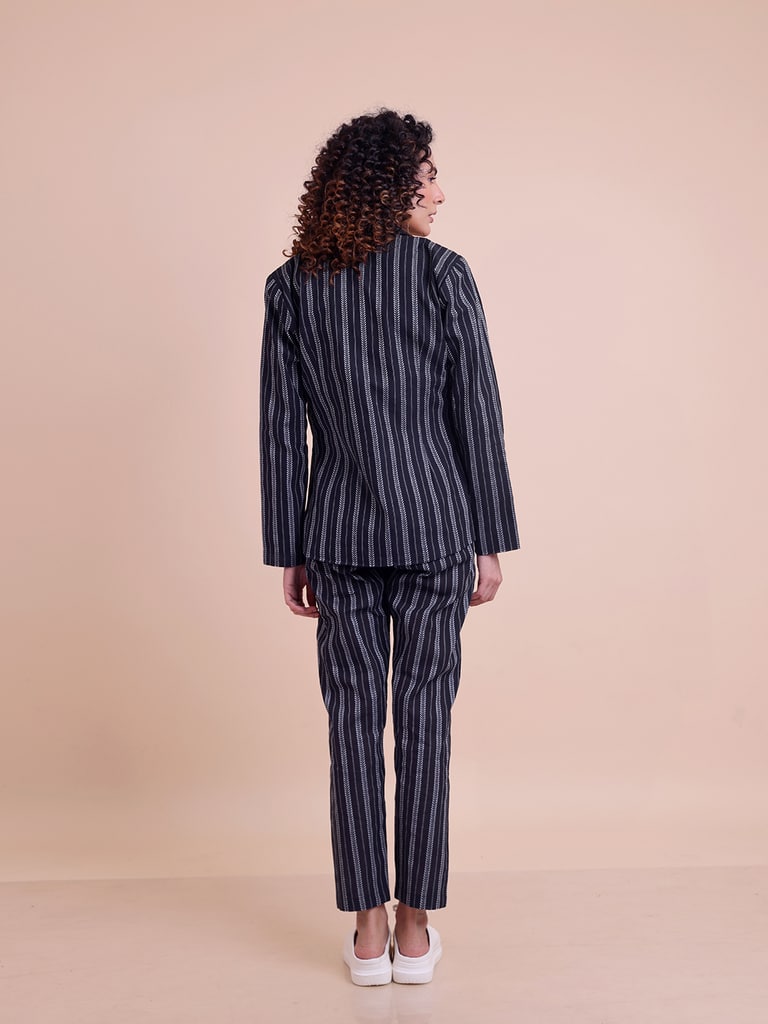 BLOUSON WOMEN COTTON JACQUARD JACKET & TROUSERS SET - Thumbnail 5