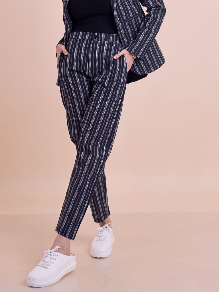 BLOUSON WOMEN COTTON JACQUARD JACKET & TROUSERS SET - Thumbnail 6