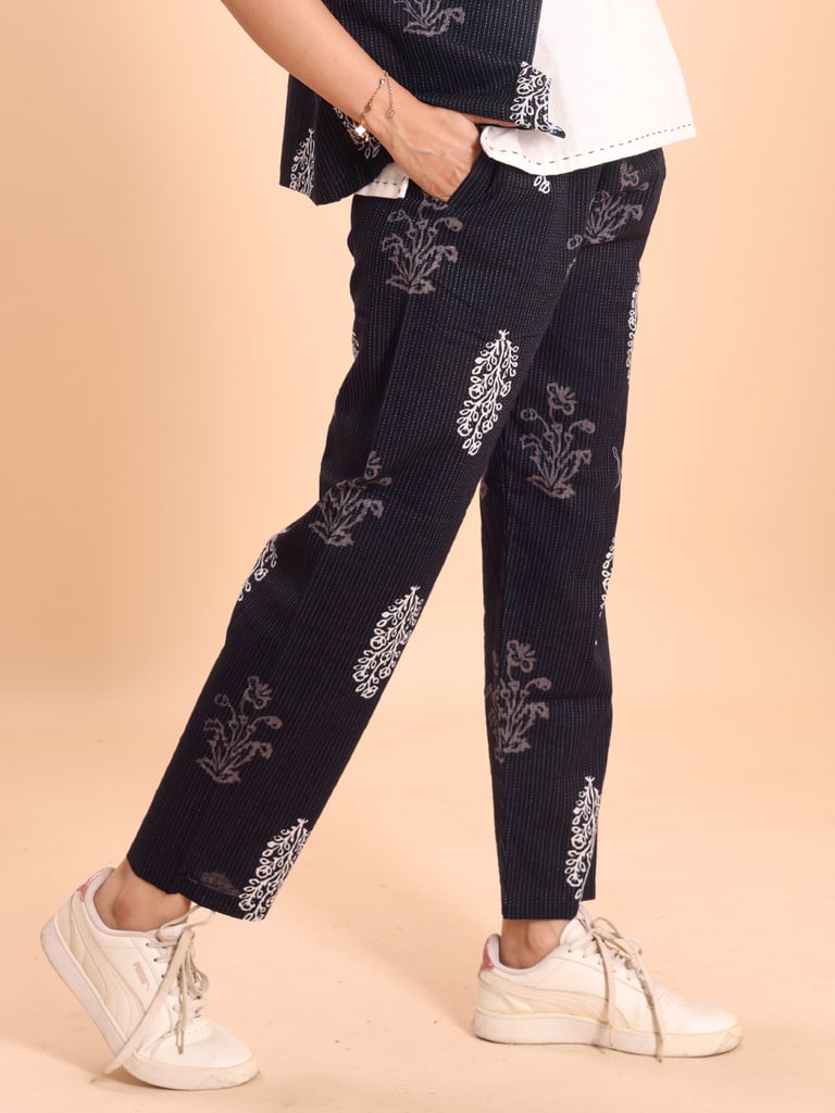 BLOUSON WOMEN COTTON PRINTED SLEEVELESS SHRUG SET - Thumbnail 4