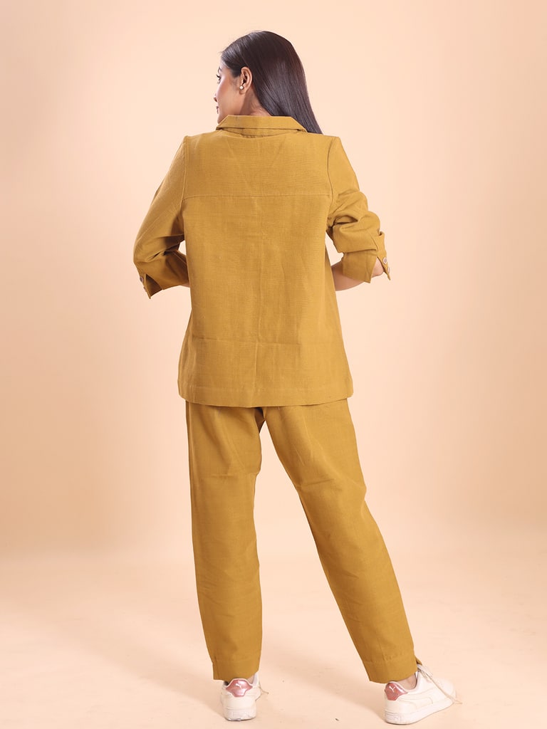 BLOUSON WOMEN KHADI COTTON EMBROIDERED JACKET ENSAMBLE - View 6