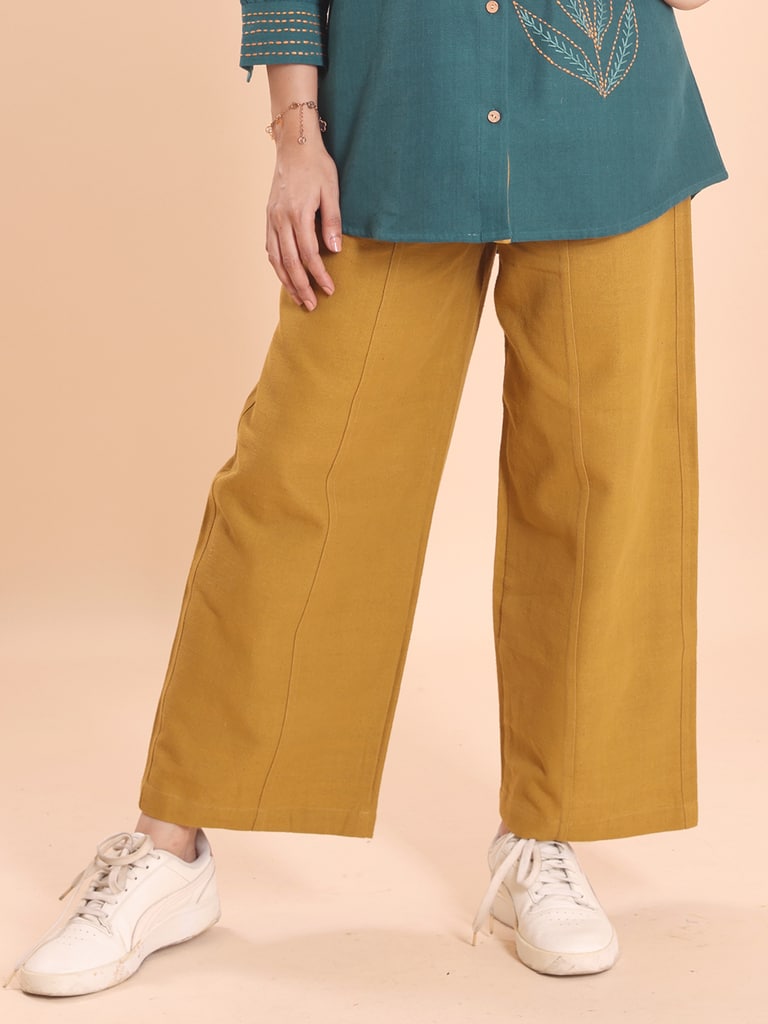 BLOUSON WOMEN KHADI COTTON EMBROIDERED SHIRT-TUNIC SET - View 5