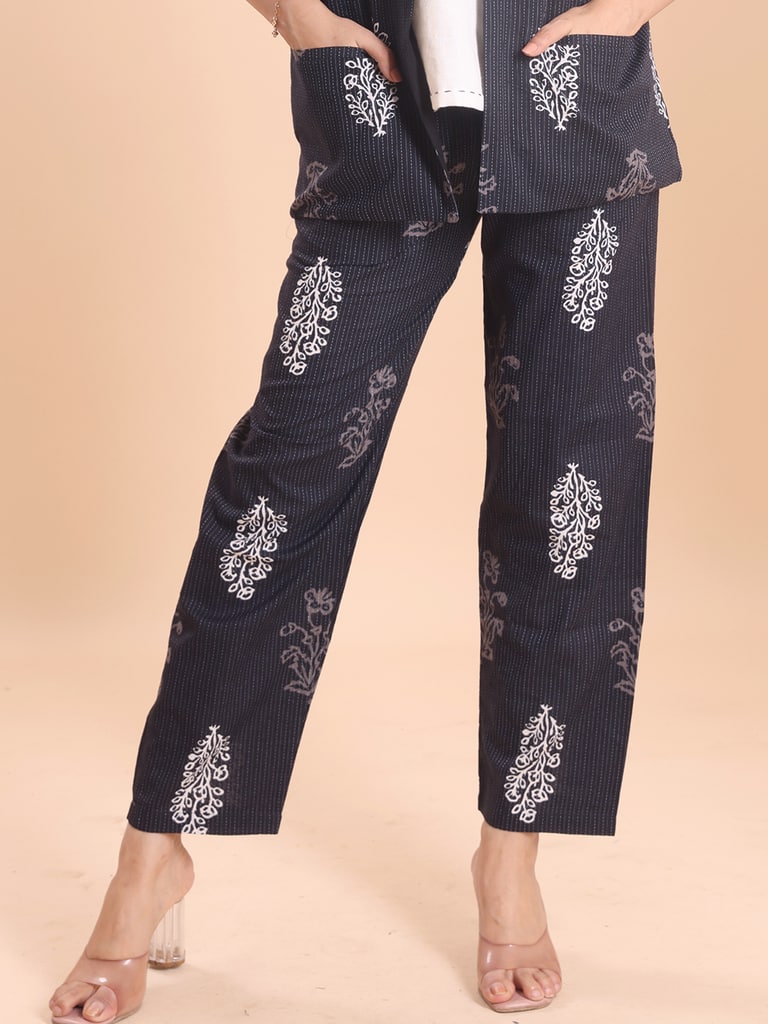 BLOUSON WOMEN COTTON PRINTED SLEEVELESS SHRUG SET - View 5