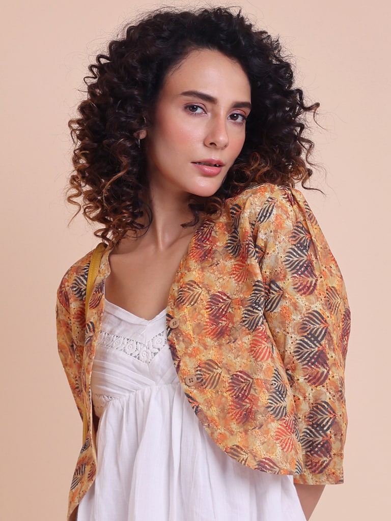 BLOUSON WOMEN COTTON DIGITAL PRINTED SHRUG - View 2