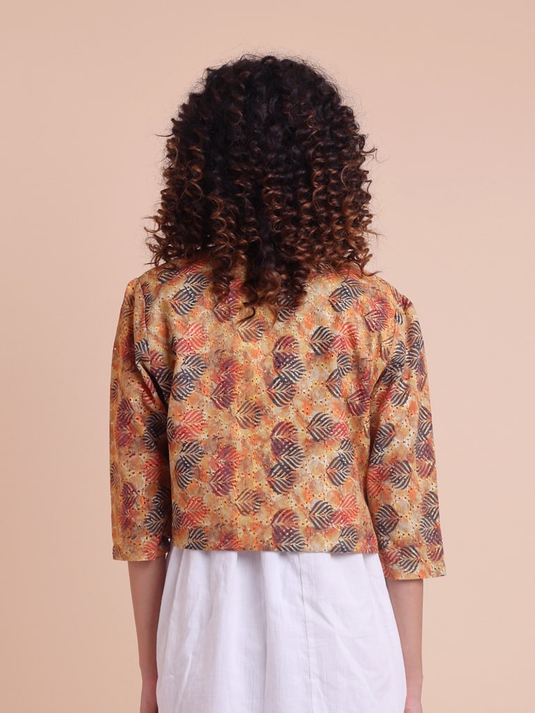 BLOUSON WOMEN COTTON DIGITAL PRINTED SHRUG - Thumbnail 5
