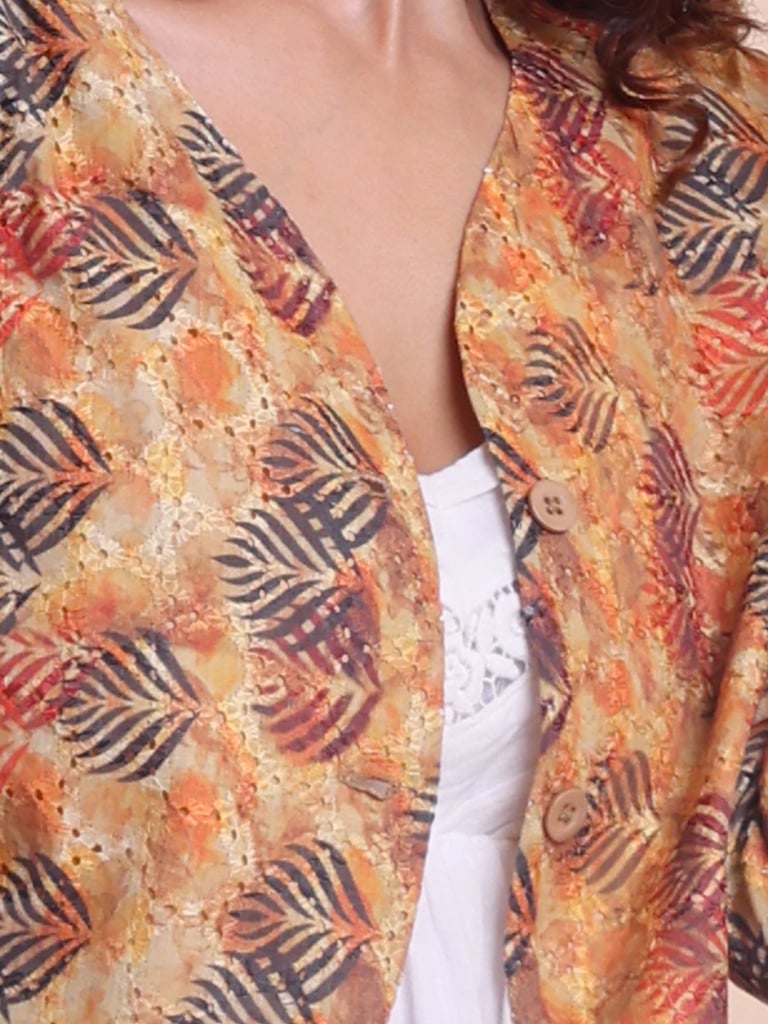 BLOUSON WOMEN COTTON DIGITAL PRINTED SHRUG - Thumbnail 6
