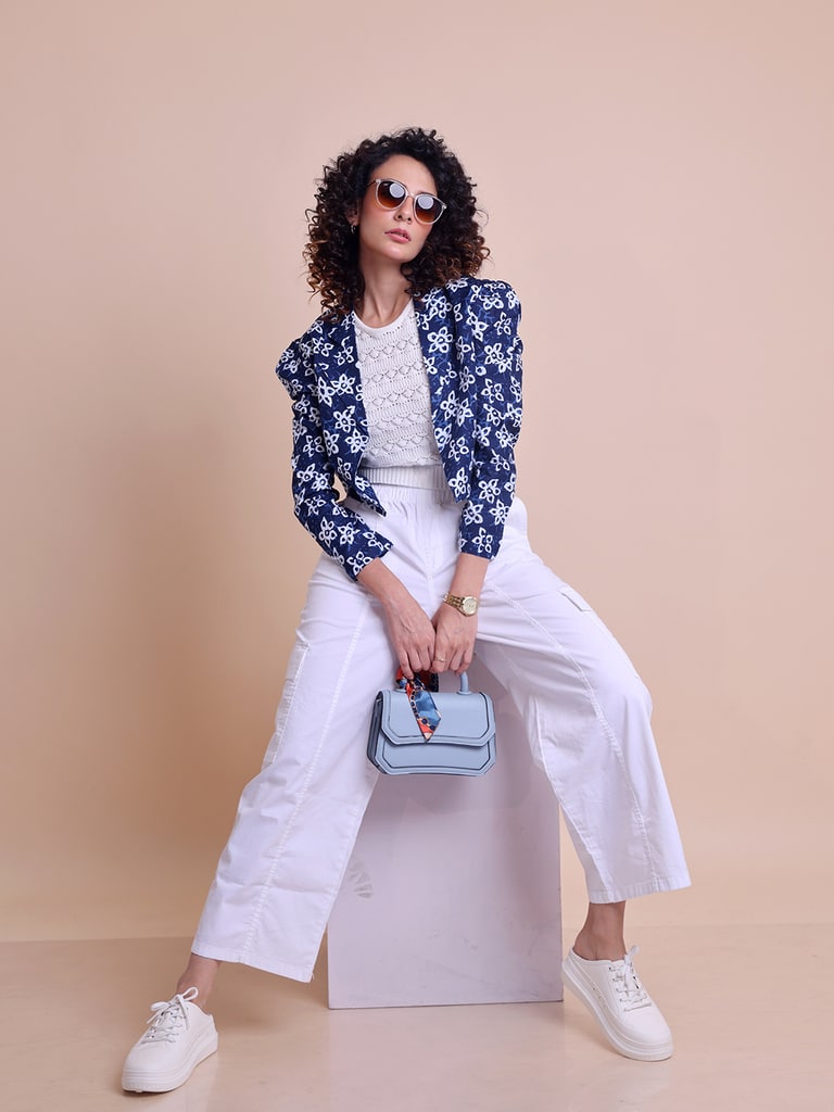BLOUSON WOMEN COTTON PRINTED SHRUG - View 1