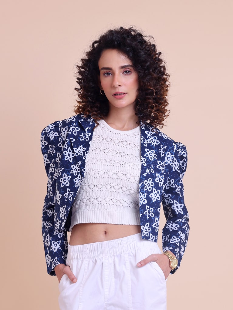 BLOUSON WOMEN COTTON PRINTED SHRUG - View 2