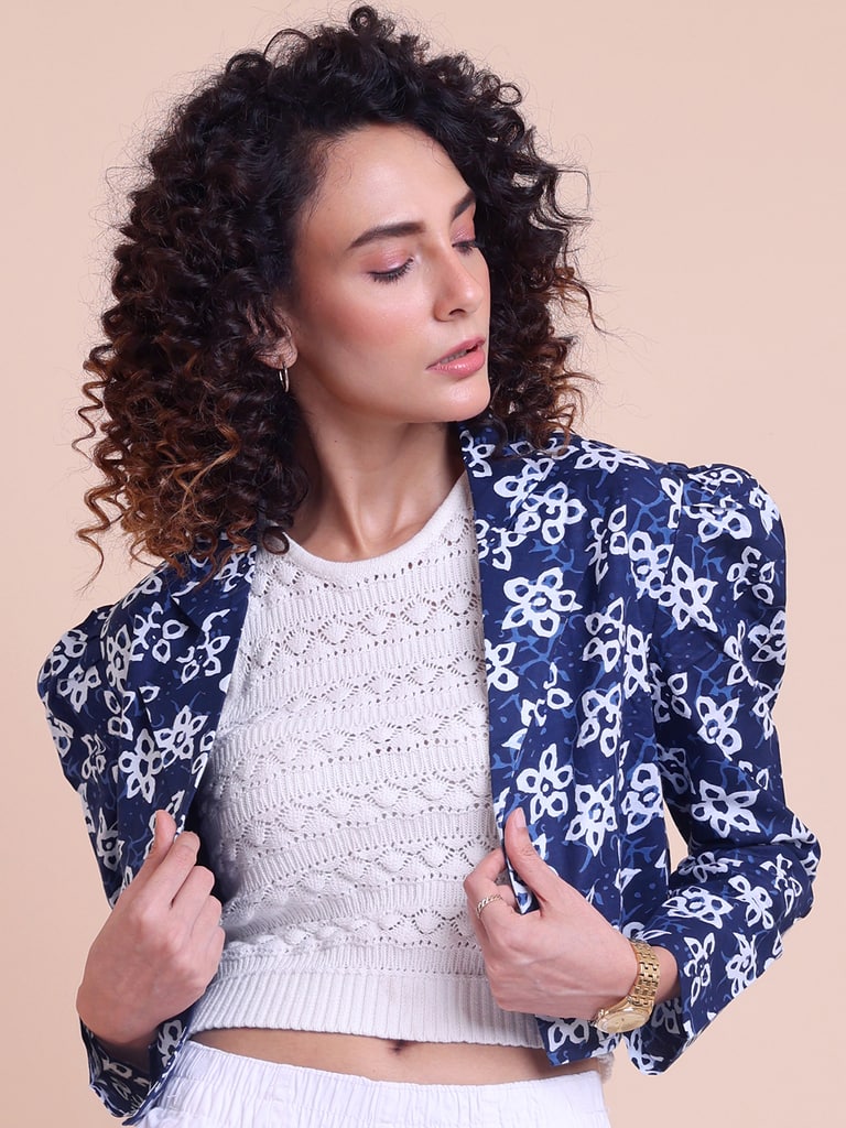 BLOUSON WOMEN COTTON PRINTED SHRUG - Thumbnail 3