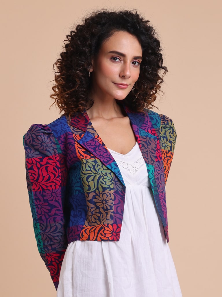 BLOUSON WOMEN COTTON SHRUG - Thumbnail 4