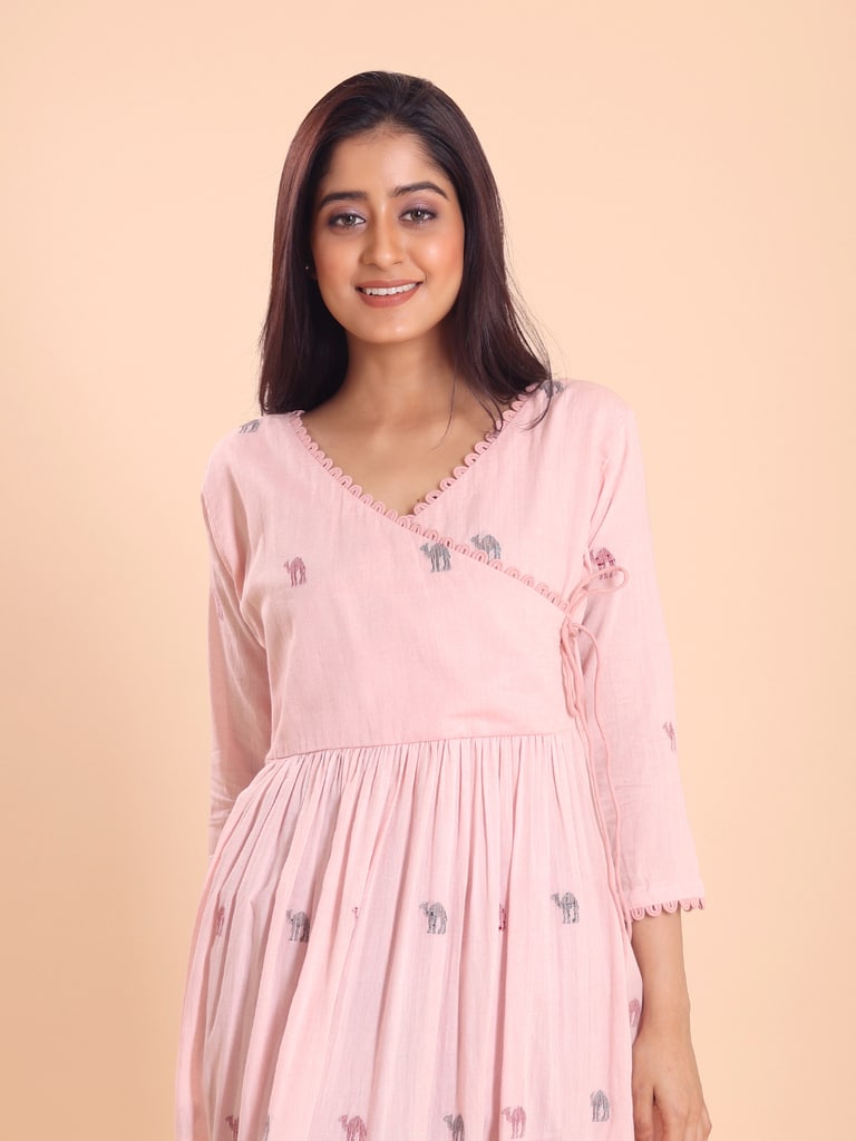 BLOUSON JAMDANI ANGRAKKHA MIDI DRESS - View 2