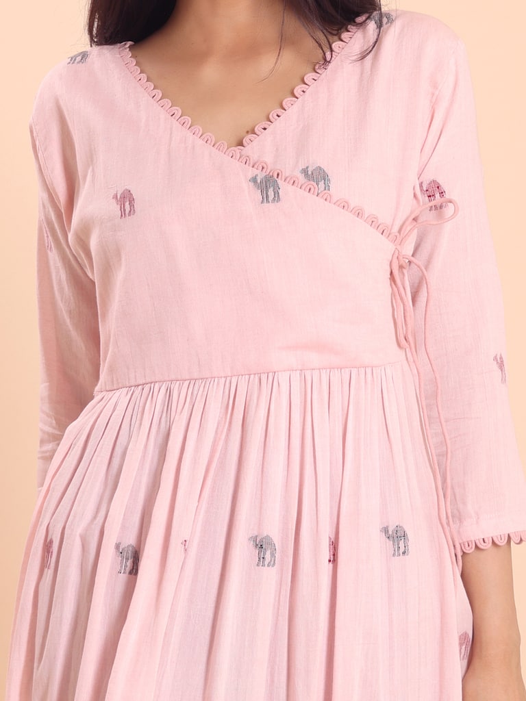 BLOUSON JAMDANI ANGRAKKHA MIDI DRESS - Thumbnail 3