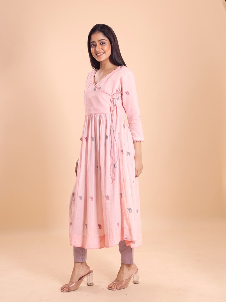 BLOUSON JAMDANI ANGRAKKHA MIDI DRESS - Thumbnail 4