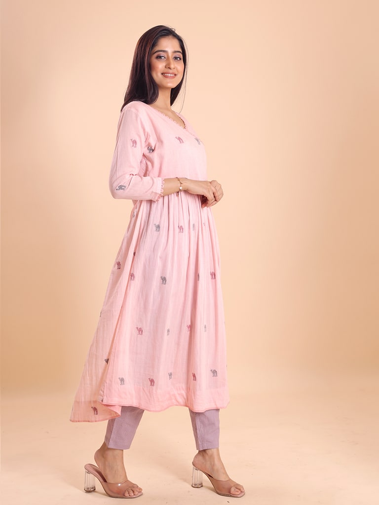 BLOUSON JAMDANI ANGRAKKHA MIDI DRESS - Thumbnail 5
