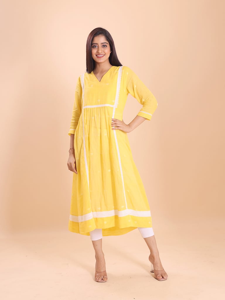 BLOUSON JAMDANI PRINCESS MIDI DRESS - View 1