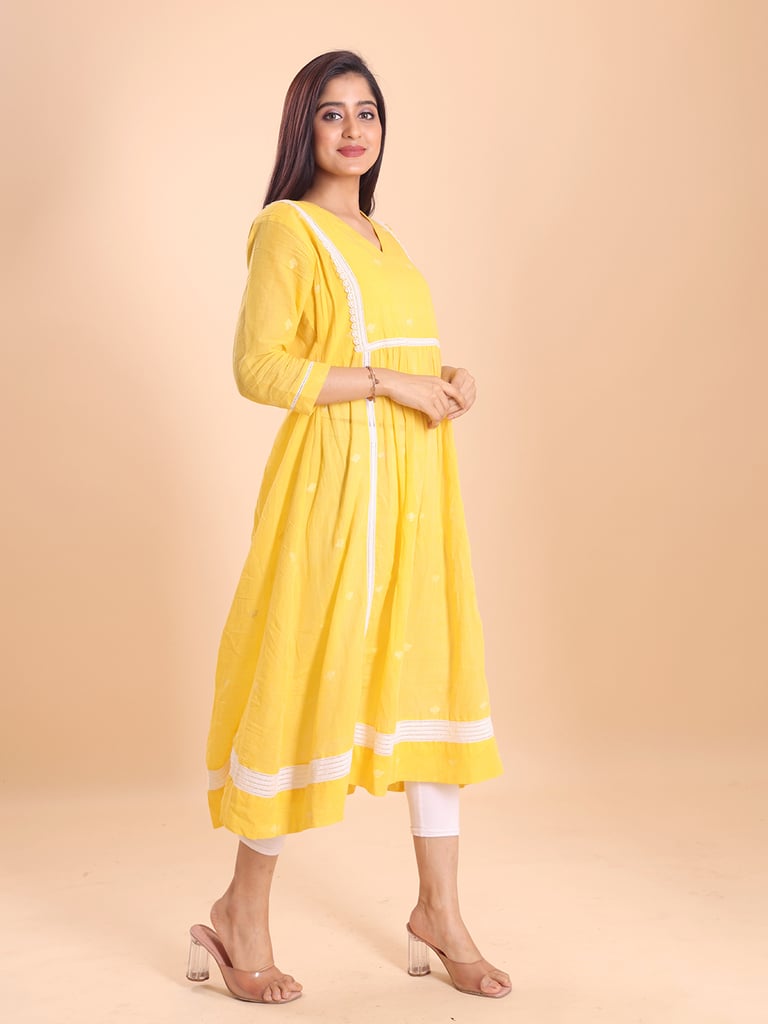 BLOUSON JAMDANI PRINCESS MIDI DRESS - Thumbnail 5