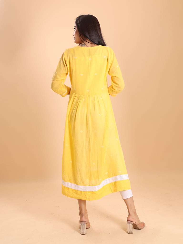 BLOUSON JAMDANI PRINCESS MIDI DRESS - Thumbnail 6