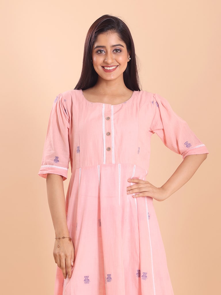 BLOUSON JAMDANI ANARKALI MIDI DRESS - View 2