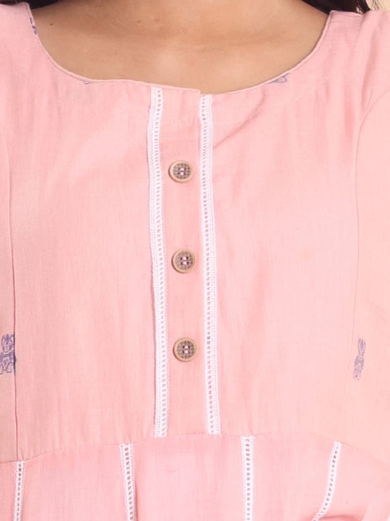 BLOUSON JAMDANI ANARKALI MIDI DRESS - Thumbnail 3