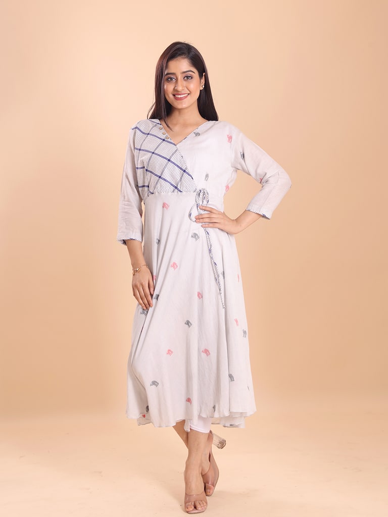 BLOUSON JAMDANI ANGRAKKHA MIDI DRESS - View 1