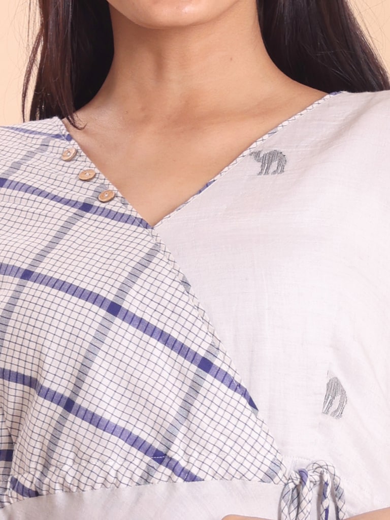 BLOUSON JAMDANI ANGRAKKHA MIDI DRESS - Thumbnail 3