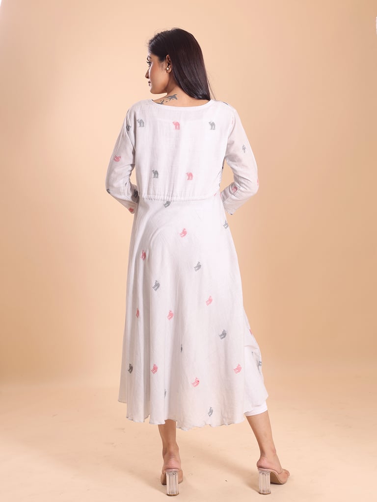 BLOUSON JAMDANI ANGRAKKHA MIDI DRESS - Thumbnail 6