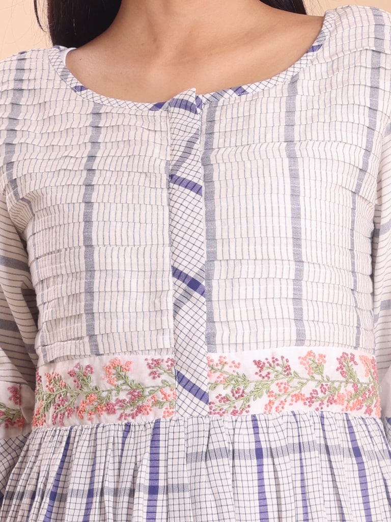 BLOUSON EMPIRE HAND EMBROIDERED ETHNIC DRESS - Thumbnail 3