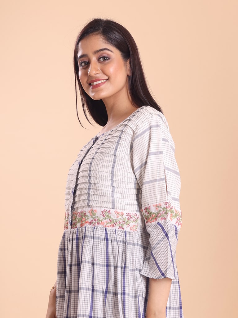 BLOUSON EMPIRE HAND EMBROIDERED ETHNIC DRESS - Thumbnail 4