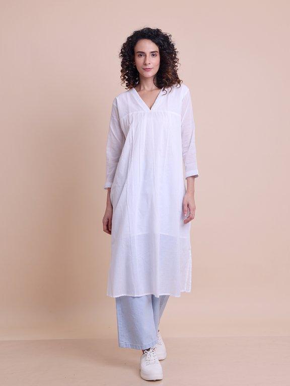 BLOUSON COTTON MALMAL ETHNIC KURTI - View 2