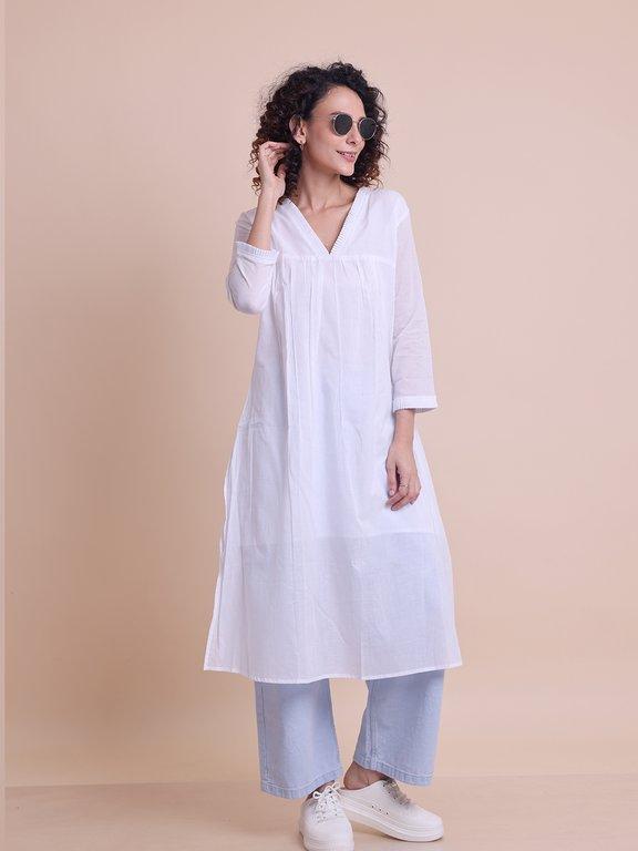 BLOUSON COTTON MALMAL ETHNIC KURTI - Thumbnail 6
