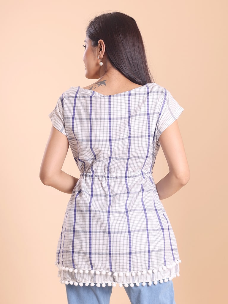 BLOUSON WOMEN COTTON FLARED TIER TOP - Thumbnail 6