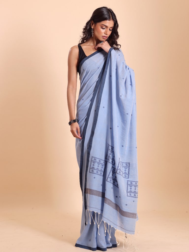 Handloom Starbox Jamdani Saree - Star Light - View 2