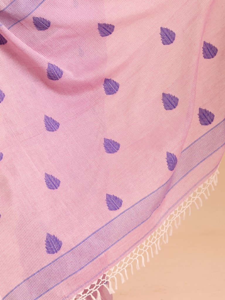 Handloom Cotton Kota Jamdani Saree - Crystal Rose - View 5